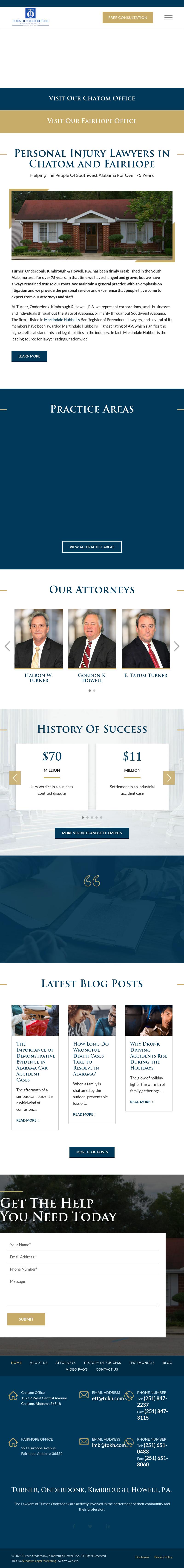 Turner, Onderdonk, Kimbrough, Howell, Huggins & Bradley, P.A. - Chatom AL Lawyers