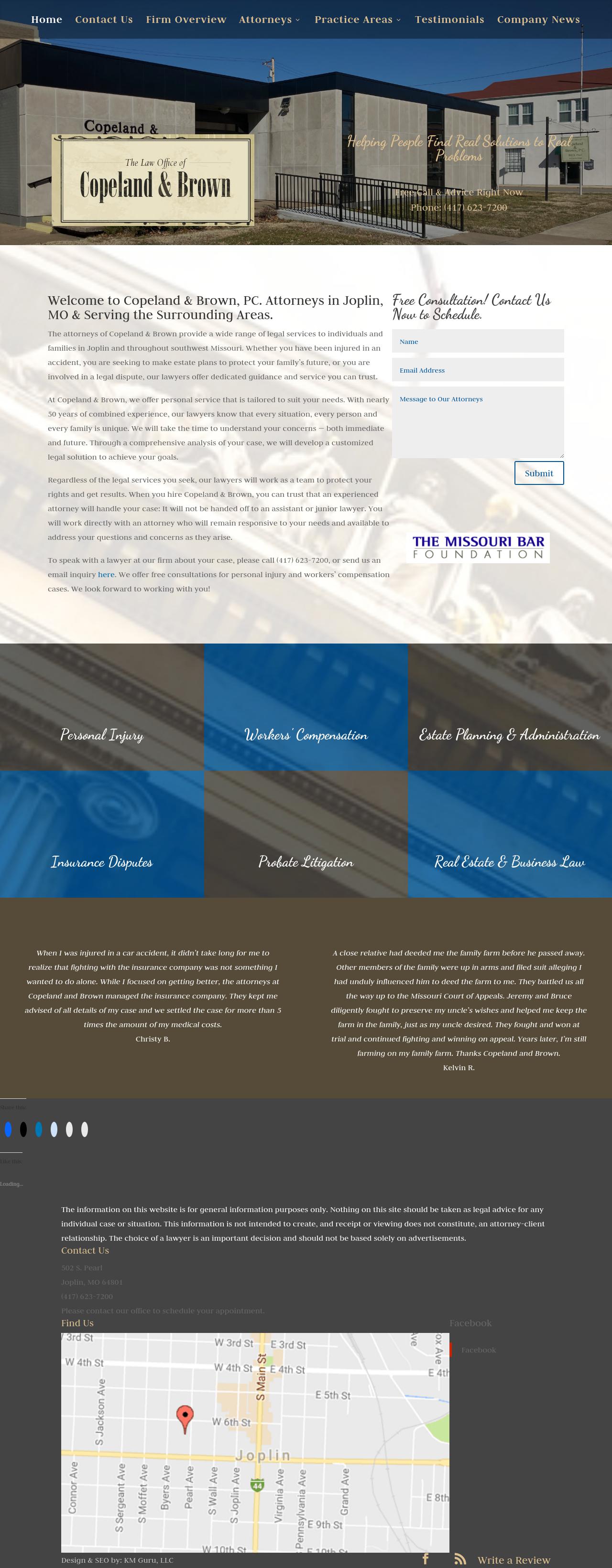 The Law Office of Copeland & Brown - Joplin MO Lawyers