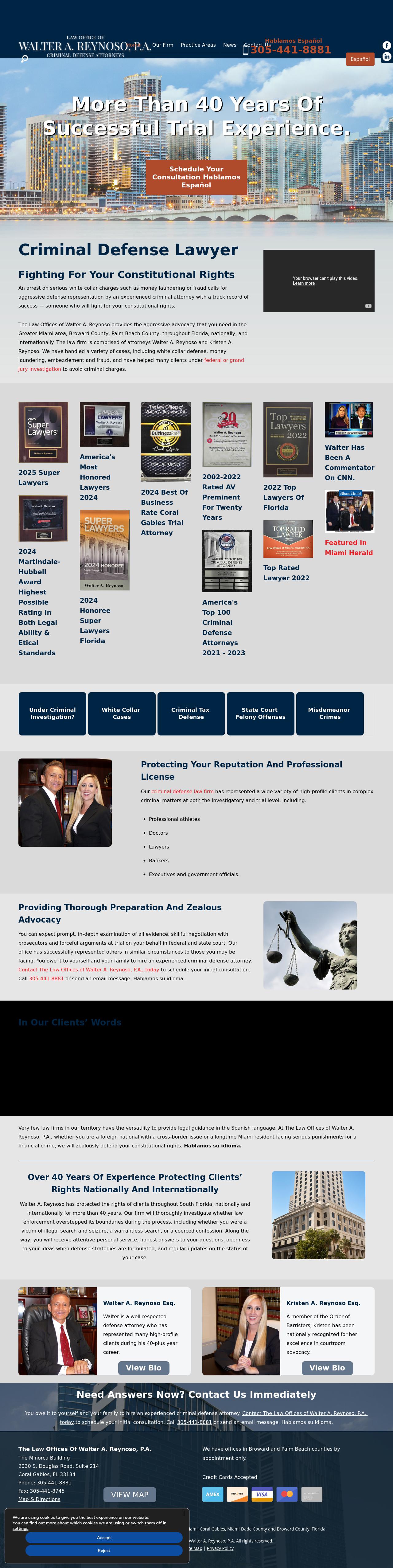 The Law Offices of Walter A. Reynoso, P.A. - Coral Gables FL Lawyers