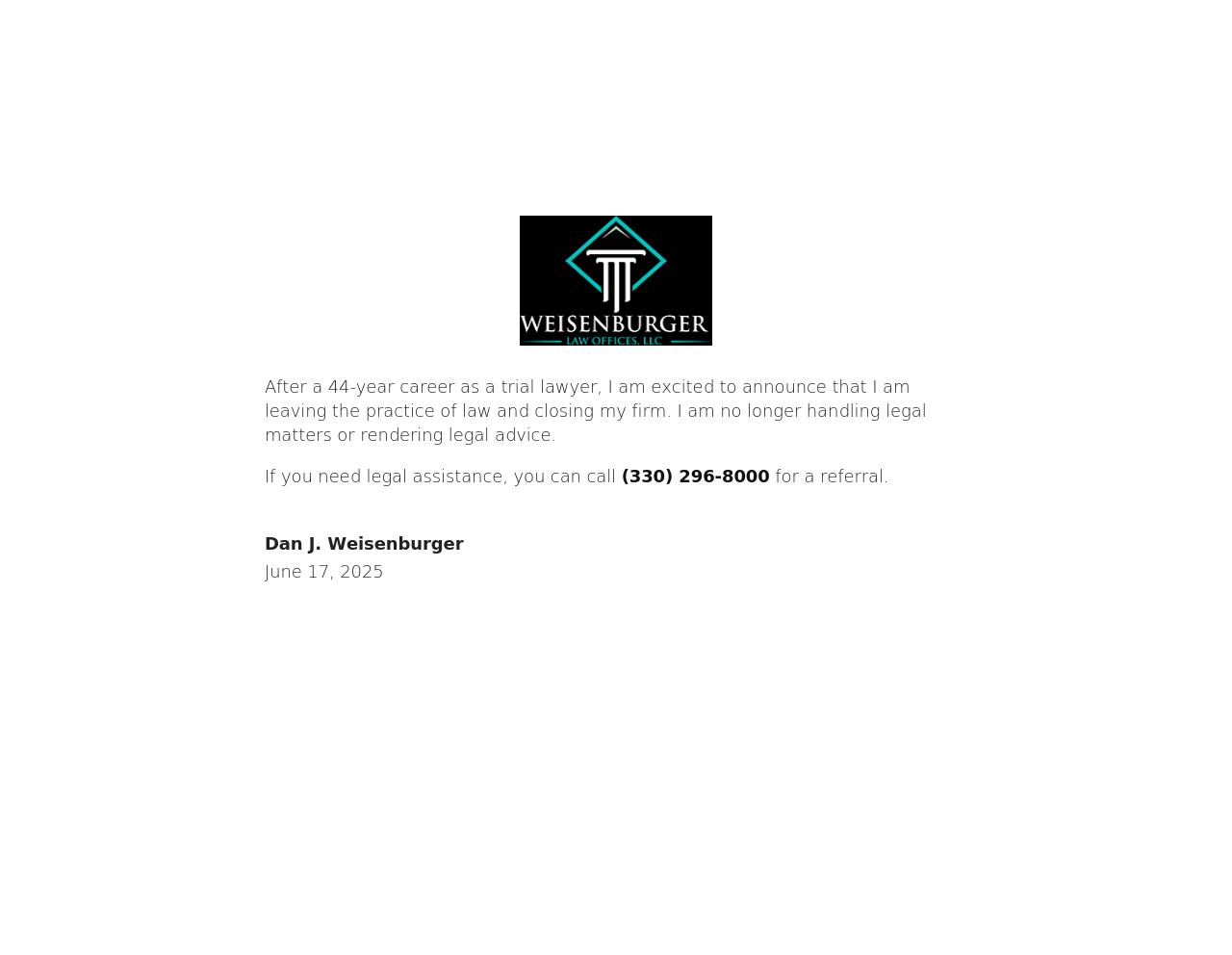 Weisenburger Law Offices, LLC - Stow OH Lawyers