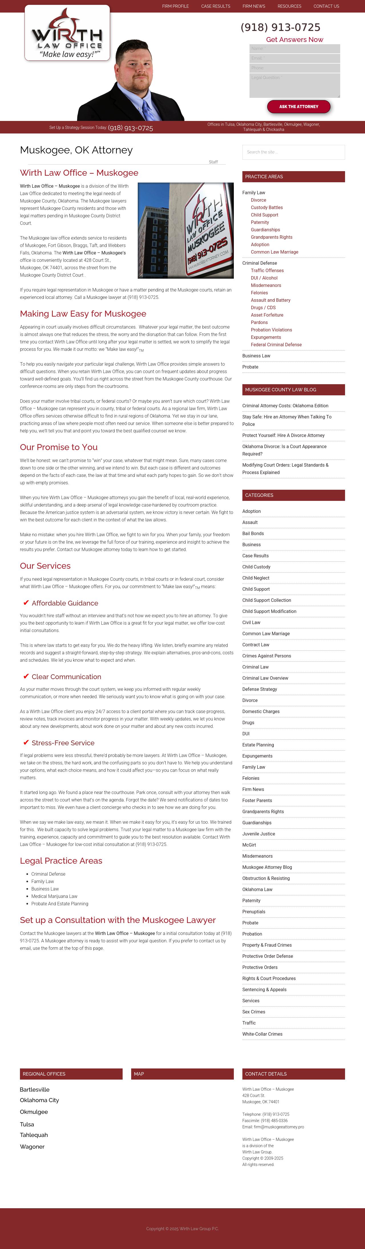 Wirth Law Office - Muskogee Attorney - Muskogee OK Lawyers