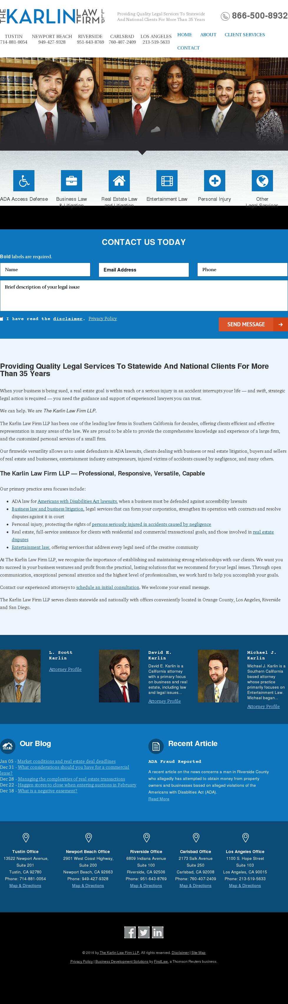 The Karlin Law Firm LLP - Carlsbad CA Lawyers