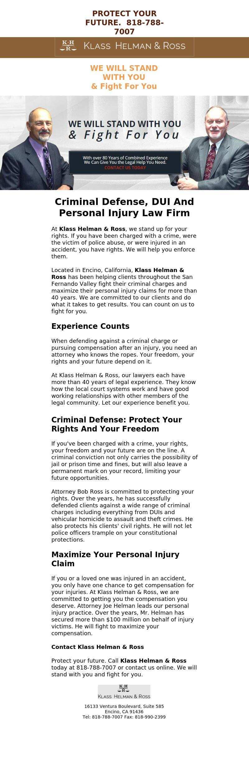 Klass Helman & Ross - Encino CA Lawyers
